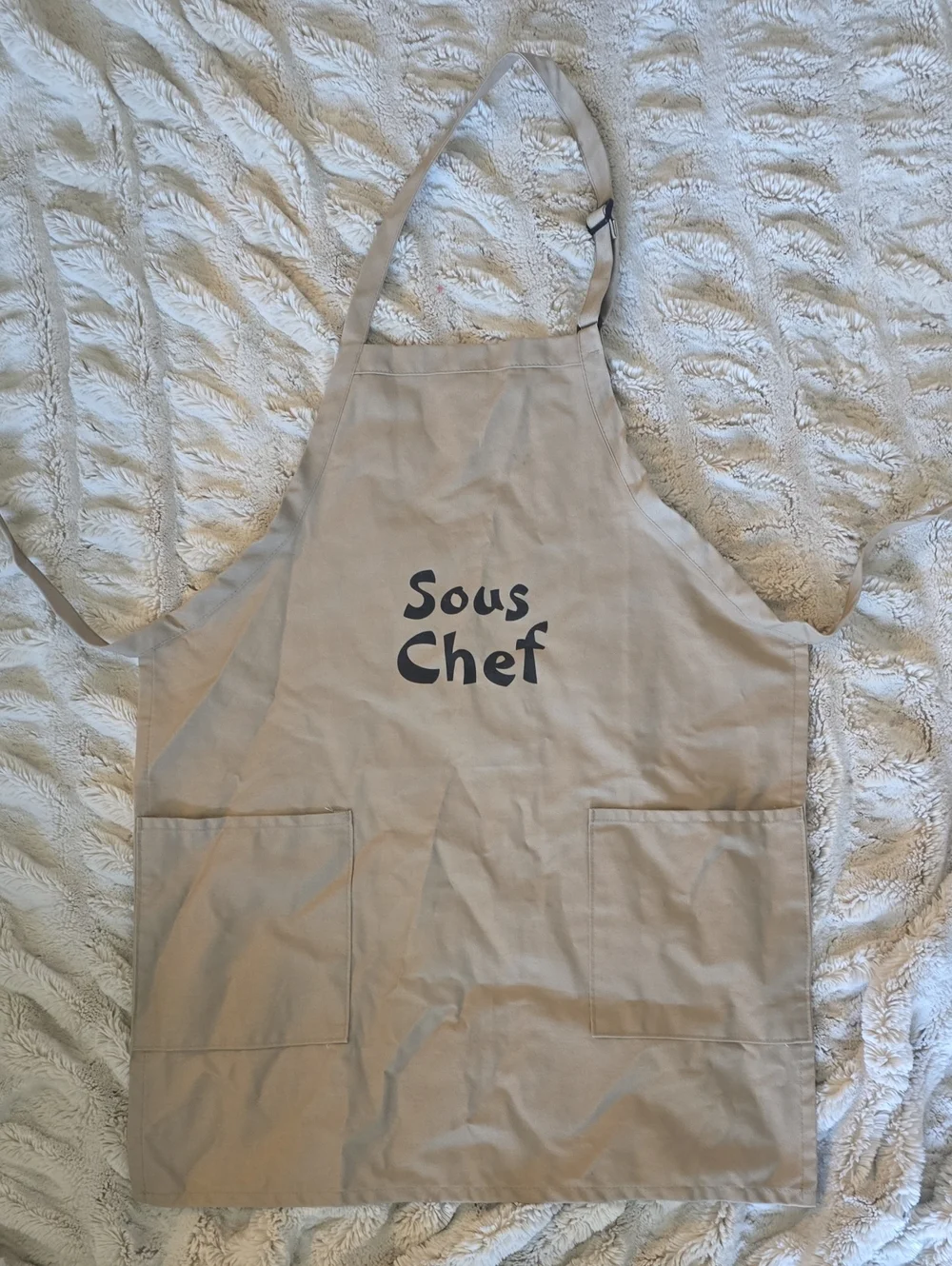 Beige 'Sous Chef' Cotton Kitchen Apron